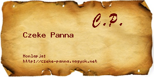 Czeke Panna névjegykártya